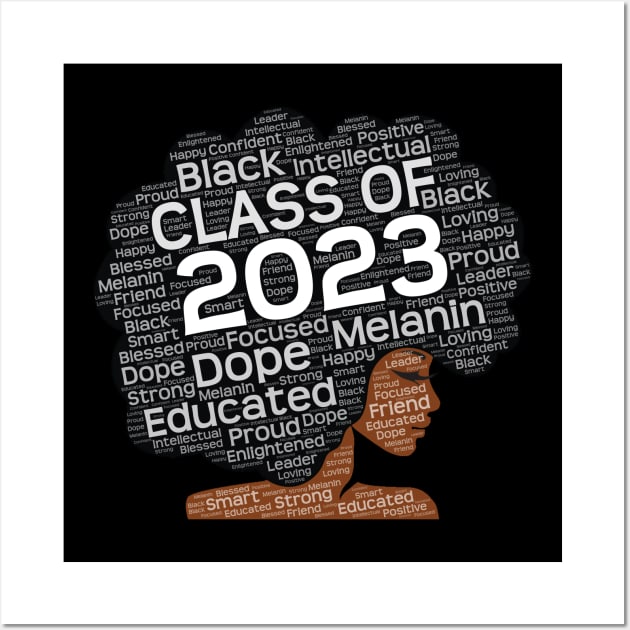 Class of 2023 Black Woman Afro Wall Art by blackartmattersshop